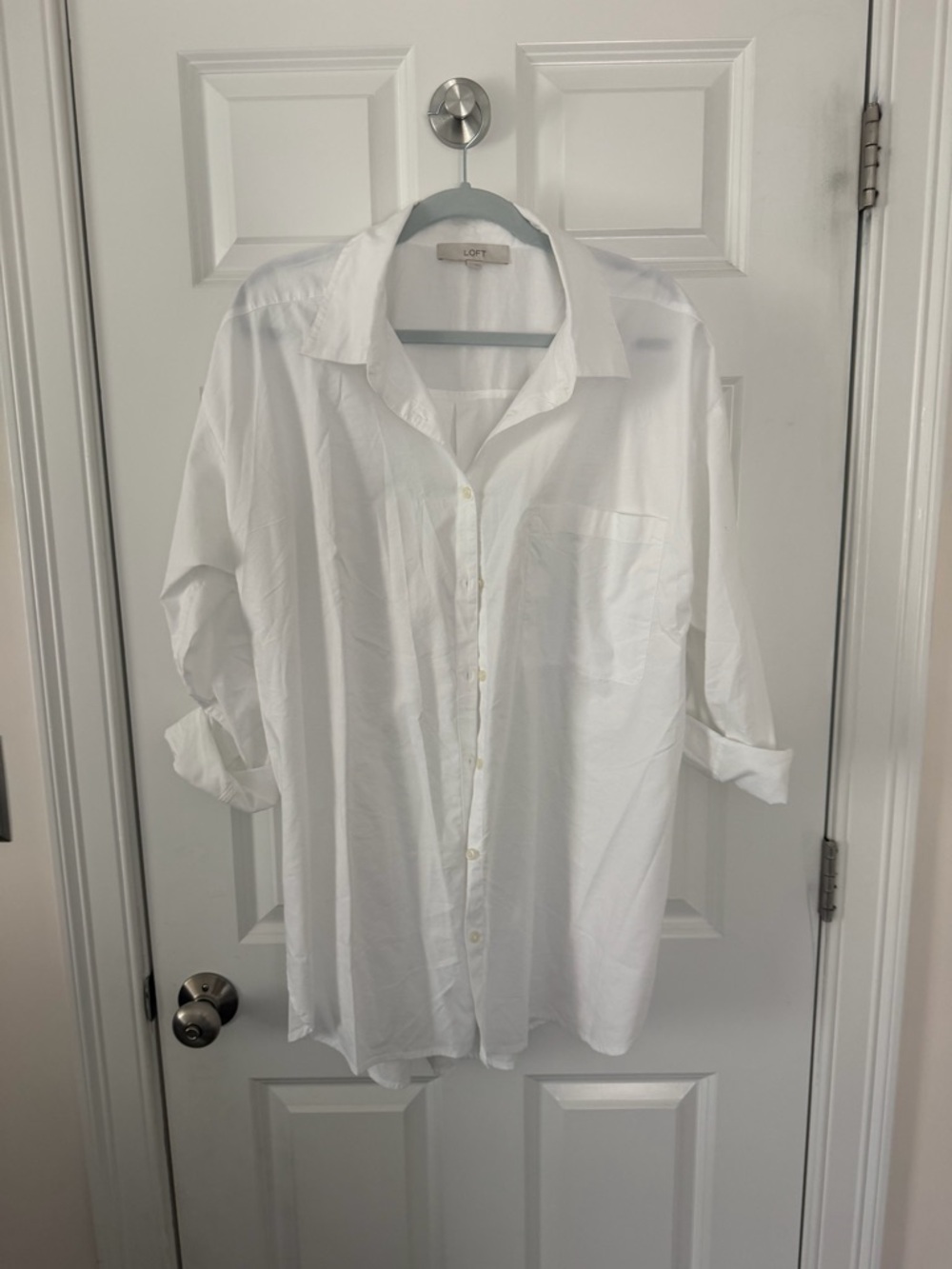 LOFT  White Button-Down Shirt